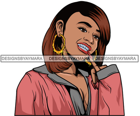 Afro Lola Diamond Teeth Hustle Goddess Urban Girl Pretty Woman .SVG Cutting Files For Silhouette Cricut and More!