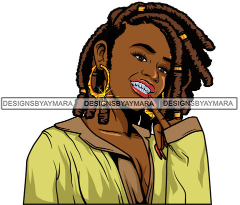 Afro Lola Diamond Teeth Hustle Goddess Urban Girl Pretty Woman .SVG Cutting Files For Silhouette Cricut and More!