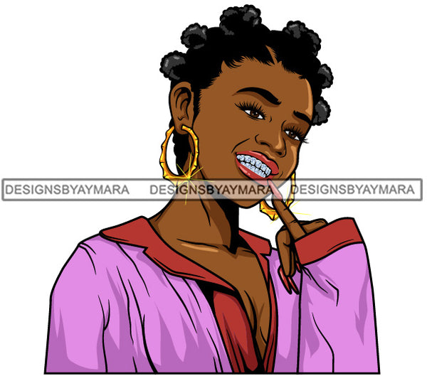 Afro Lola Diamond Teeth Hustle Goddess Urban Girl Pretty Woman .SVG Cutting Files For Silhouette Cricut and More!
