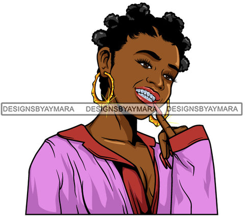 Afro Lola Diamond Teeth Hustle Goddess Urban Girl Pretty Woman .SVG Cutting Files For Silhouette Cricut and More!