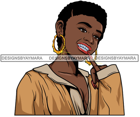 Afro Lola Diamond Teeth Hustle Goddess Urban Girl Pretty Woman .SVG Cutting Files For Silhouette Cricut and More!