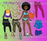 Bundle Afro Lola Woman Kit Be Creative Templates Kits Create Designs Fun Project Hipster Girl Fashion Cool Outfits Boss Lady Black Woman Nubian Melanin Popping SVG Cutting Files For Silhouette Cricut and More