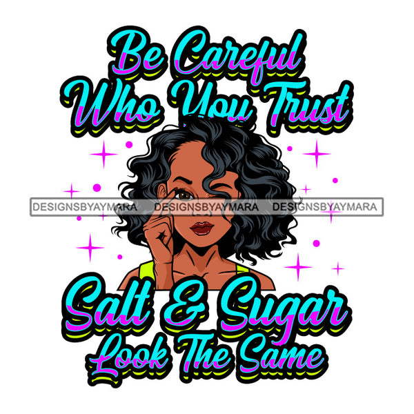 Afro Black Woman Portrait Trust Quote Neck Length Wavy Hairstyle SVG JPG PNG Vector Designs Cutting Files For Circuit Silhouette