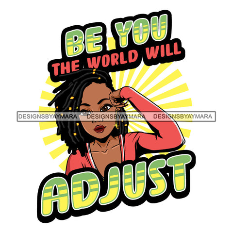 Afro Black Woman Portrait Motivational Quote Confident Dreadlocks Hairstyle SVG JPG PNG Vector Designs Cutting Files For Circuit Silhouette