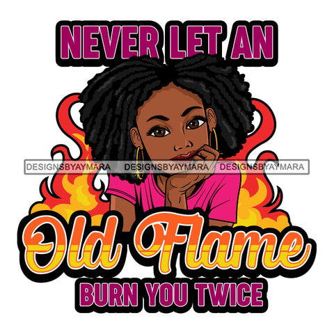 Afro Black Woman Portrait Sarcastic Quote Pink Top Dreadlocks Hairstyle SVG JPG PNG Vector Designs Cutting Files For Circuit Silhouette