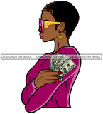 Afro Lola Hustler 100 Dollar Bill Money Maker Savage Hustle Black Woman Successful Black Girl Magic SVG Cutting Files For Silhouette and Cricut and More!