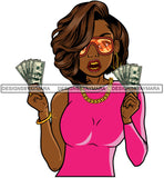 Afro Lola Hustler 100 Dollar Bill Money Maker Savage Hustle Black Woman Successful Black Girl Magic SVG Cutting Files For Silhouette and Cricut and More!