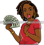 Afro Lola Hustler 100 Dollar Bill Money Maker Lollipop Savage Hustle Black Woman Successful Black Girl Magic SVG Cutting Files For Silhouette and Cricut and More!