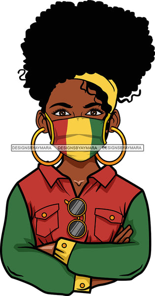 Bundle 20 Different Country Afro Divas Wearing Mask Proud Roots Pretty Women .SVG Cutting Files For Silhouette and Cricut and More!