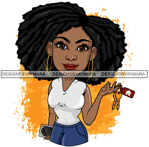 Afro Lola Realtor Real State Broker House For Sale Rent Sold Melanin Afro Woman Layered Designs SVG JPG PNG Layered Cutting Files For Silhouette Cricut and More