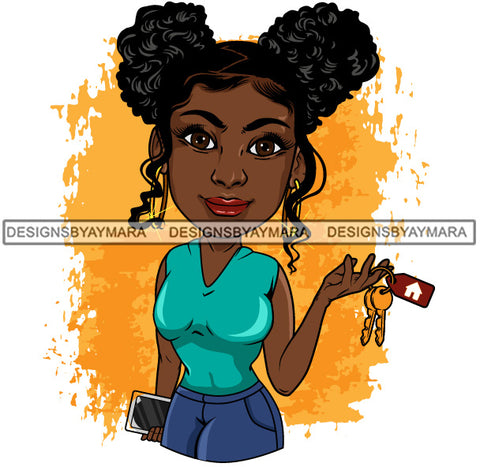 Afro Lola Realtor Real State Broker House For Sale Rent Sold Melanin Afro Woman Layered Designs SVG JPG PNG Layered Cutting Files For Silhouette Cricut and More