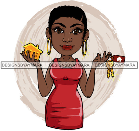 Afro Lola Realtor Real State Broker House For Sale Rent Sold Melanin Afro Woman Layered Designs SVG JPG PNG Layered Cutting Files For Silhouette Cricut and More