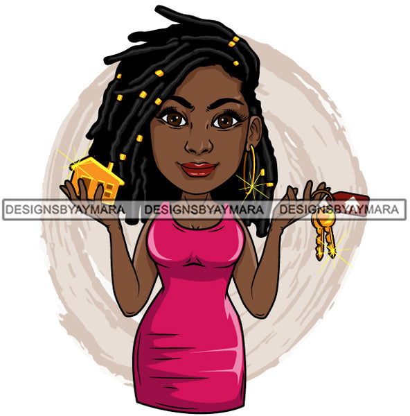 Afro Lola Realtor Real State Broker House For Sale Rent Sold Melanin Afro Woman Layered Designs SVG JPG PNG Layered Cutting Files For Silhouette Cricut and More