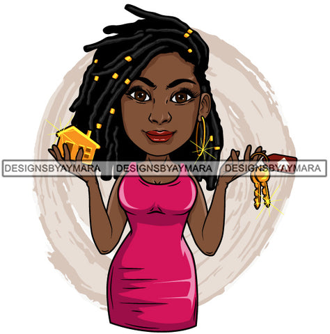 Afro Lola Realtor Real State Broker House For Sale Rent Sold Melanin Afro Woman Layered Designs SVG JPG PNG Layered Cutting Files For Silhouette Cricut and More