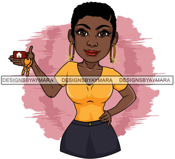 Afro Lola Realtor Real State Broker House For Sale Rent Sold Melanin Afro Woman Layered Designs SVG JPG PNG Layered Cutting Files For Silhouette Cricut and More