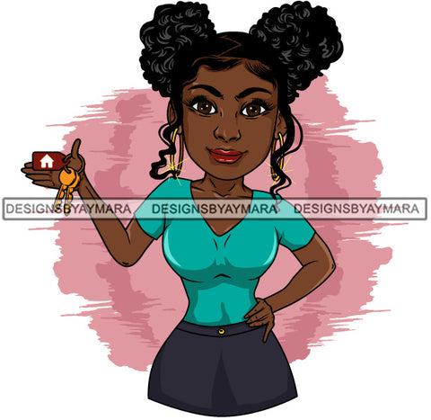 Afro Lola Realtor Real State Broker House For Sale Rent Sold Melanin Afro Woman Layered Designs SVG JPG PNG Layered Cutting Files For Silhouette Cricut and More