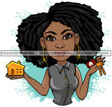 Afro Lola Realtor Real State Broker House For Sale Rent Sold Melanin Afro Woman Layered Designs SVG JPG PNG Layered Cutting Files For Silhouette Cricut and More