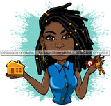 Afro Lola Realtor Real State Broker House For Sale Rent Sold Melanin Afro Woman Layered Designs SVG JPG PNG Layered Cutting Files For Silhouette Cricut and More