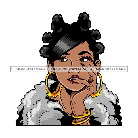 Afro Lola Queen Sexy Bamboo Jewelry Nails Fur Boa Bank Knots Hair Style SVG Cutting Files For Silhouette Cricut