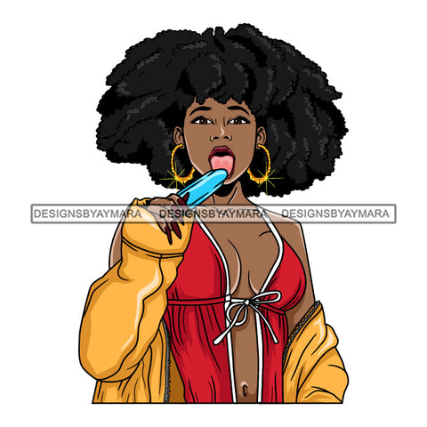 Afro Lola Queen Sexy Lingerie Bamboo Hoop Earrings Afro Hair Style SVG Cutting Files For Silhouette Cricut