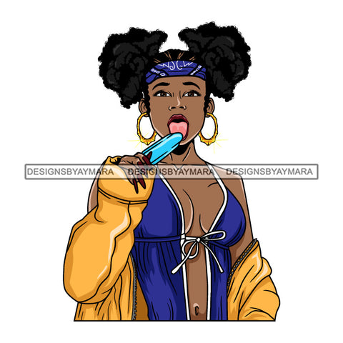 Afro Lola Queen Sexy Lingerie Bamboo Hoop Earrings Pigtails Hair Style SVG Cutting Files For Silhouette Cricut