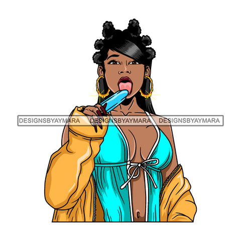 Afro Lola Queen Sexy Lingerie Bamboo Hoop Earrings Banku Knots Hair Style SVG Cutting Files For Silhouette Cricut