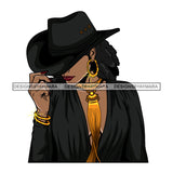 Afro Lola Queen Sexy Model Bamboo Hoop Earrings Necklace Hat Afro Hair Style SVG Cutting Files For Silhouette Cricut