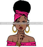 Afro Lola Don't Say Nothing Beautiful Face Model Beauty Trendy Girl Glamour Vogue .SVG Clipart Vector Cutting Files For Silhouette Cricut and More!