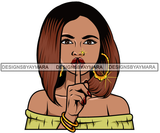 Afro Lola Don't Say Nothing Beautiful Face Model Beauty Trendy Girl Glamour Vogue .SVG Clipart Vector Cutting Files For Silhouette Cricut and More!