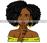 Afro Lola Don't Say Nothing Beautiful Face Model Beauty Trendy Girl Glamour Vogue .SVG Clipart Vector Cutting Files For Silhouette Cricut and More!