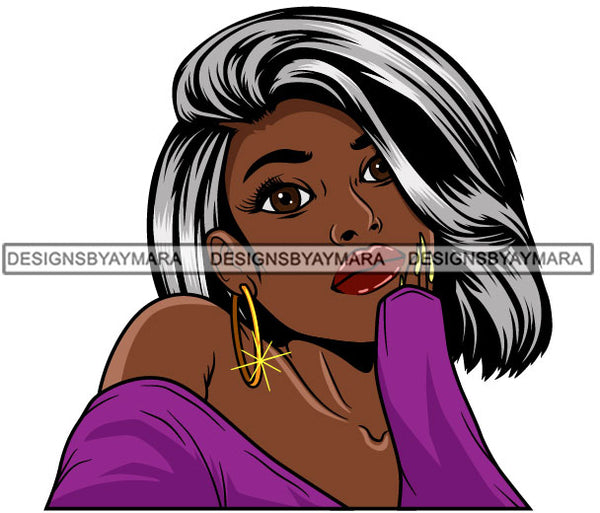 Afro Lola Woman With Attitude Strong Character Confident Lady .SVG Clipart Vector Cutting Files