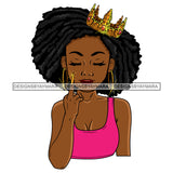 Bundle 5 Afro Beautiful Lola Queen Gold Crown Middle Finger Mean Emotion Boss Lady Black Woman Nubian Melanin Popping SVG Cutting Files For Silhouette Cricut and More