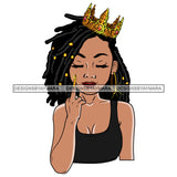 Bundle 5 Afro Beautiful Lola Queen Gold Crown Middle Finger Mean Emotion Boss Lady Black Woman Nubian Melanin Popping SVG Cutting Files For Silhouette Cricut and More