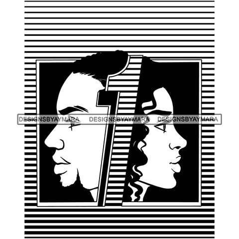 Afro Power Couple Man Woman Relationships Together Soulmates Portrait Melanin Romance Affection True Love SVG JPG PNG Vector Clipart Cricut Silhouette Cut Cutting