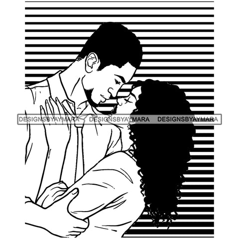 Afro Power Couple Man Woman Relationships Together Soulmates Portrait Melanin Romance Affection True Love SVG JPG PNG Vector Clipart Cricut Silhouette Cut Cutting