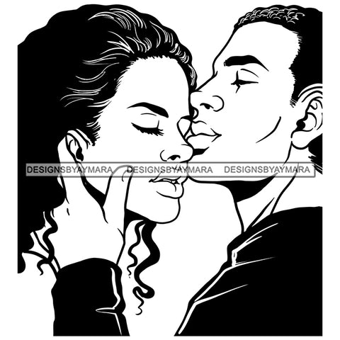 Afro Power Couple Man Woman Relationships Together Soulmates Portrait Melanin Romance Affection True Love SVG JPG PNG Vector Clipart Cricut Silhouette Cut Cutting