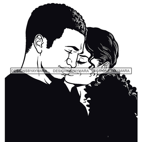 Afro Power Couple Man Woman Relationships Together Soulmates Portrait Melanin Romance Affection True Love SVG JPG PNG Vector Clipart Cricut Silhouette Cut Cutting