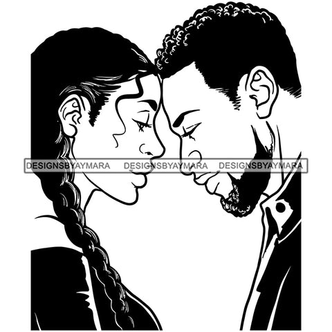 Afro Power Couple Man Woman Relationships Together Soulmates Portrait Melanin Romance Affection True Love SVG JPG PNG Vector Clipart Cricut Silhouette Cut Cutting