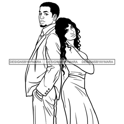 Afro Power Couple Man Woman Relationships Together Soulmates Portrait Melanin Romance Affection True Love SVG JPG PNG Vector Clipart Cricut Silhouette Cut Cutting