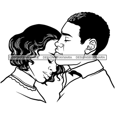 Afro Power Couple Man Woman Relationships Together Soulmates Portrait Melanin Romance Affection True Love SVG JPG PNG Vector Clipart Cricut Silhouette Cut Cutting