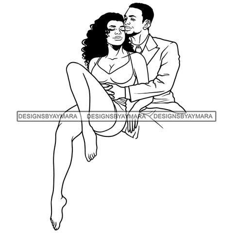 Afro Power Couple Man Woman Relationships Together Soulmates Portrait Melanin Romance Affection True Love SVG JPG PNG Vector Clipart Cricut Silhouette Cut Cutting