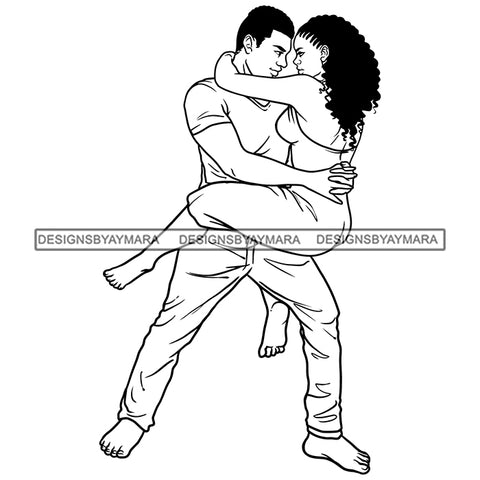 Afro Power Couple Man Woman Relationships Together Soulmates Portrait Melanin Romance Affection True Love SVG JPG PNG Vector Clipart Cricut Silhouette Cut Cutting