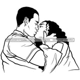 Afro Power Couple Man Woman Relationships Together Soulmates Portrait Melanin Romance Affection True Love SVG JPG PNG Vector Clipart Cricut Silhouette Cut Cutting