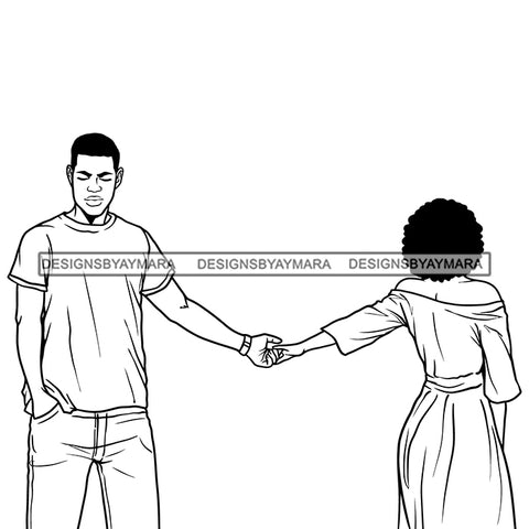 Afro Power Couple Man Woman Relationships Together Soulmates Portrait Melanin Romance Affection True Love SVG JPG PNG Vector Clipart Cricut Silhouette Cut Cutting