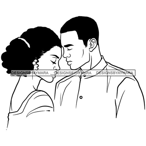 Afro Power Couple Man Woman Relationships Together Soulmates Portrait Melanin Romance Affection True Love SVG JPG PNG Vector Clipart Cricut Silhouette Cut Cutting