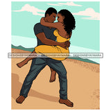 Afro Power Couple Man Woman Relationships Together Soulmates Portrait Melanin Romance Affection True Love SVG JPG PNG Vector Clipart Cricut Silhouette Cut Cutting