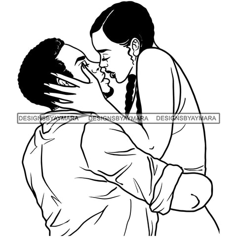 Afro Power Couple Man Woman Relationships Together Soulmates Portrait Melanin Romance Affection True Love SVG JPG PNG Vector Clipart Cricut Silhouette Cut Cutting