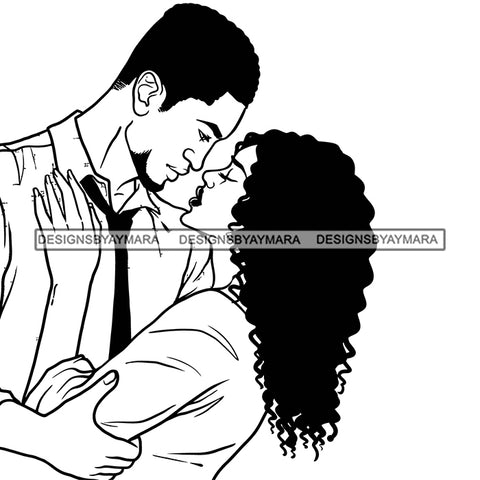 Afro Power Couple Man Woman Relationships Together Soulmates Portrait Melanin Romance Affection True Love SVG JPG PNG Vector Clipart Cricut Silhouette Cut Cutting