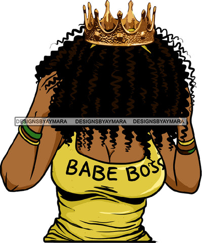 Black Woman Golden Gold Crown Bracelet Curly Hairs Hair Wearing Deep Neck Yellow Sexy Hot Dress Classy Mature Girl Magic Melanin Nubian African American Lady SVG JPG PNG Vector Clipart Cricut Silhouette Cut Cutting