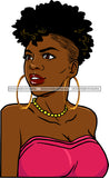 Afro Black Sexy Woman Portrait Melanin Hoop Earrings Dreadlocks Side Shaved Hairstyle SVG JPG PNG Cutting Files For Silhouette Cricut More